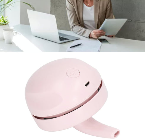 HEEPDD Mini Vacuum, Desktop Vacuum Pink Portable Handheld USB Charging for Office Home School Classroom