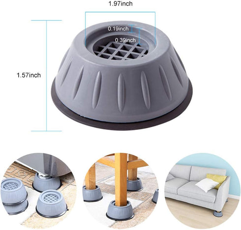MWELLEWM Shock and Noise Cancelling Washing Machine Support, Anti Slip Anti Vibration Rubber Feet Pads