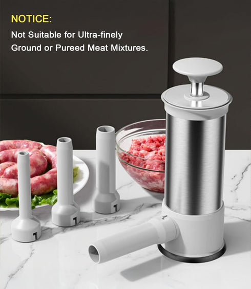 w/4 2.2 LBS Sausage Stuffer Machine Stuffing Tubes, Meat Stuffer Sausage Filling, Homemade Manual Vertical Sausage