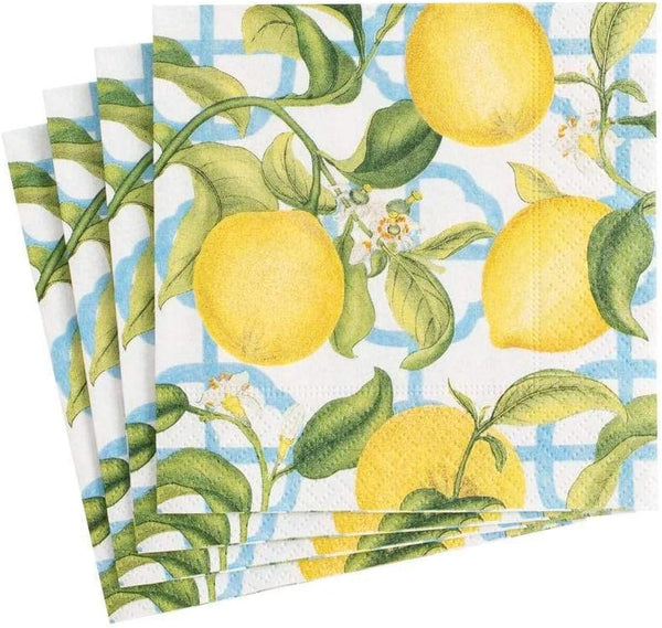 Caspari Cocktail Napkins Seville Paper, Ivory, 20 Per Package (11910C)