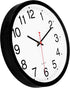 Foxtop Black Wall Clock, Silent Non-Ticking 12 Inch Quartz Battery Operated Round Analog Clock for Home