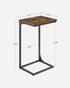 ULET353B01 VASAGLE C-Shaped End Table, Side Table for Sofa, Couch Table with Metal Frame, Small TV Tray Table