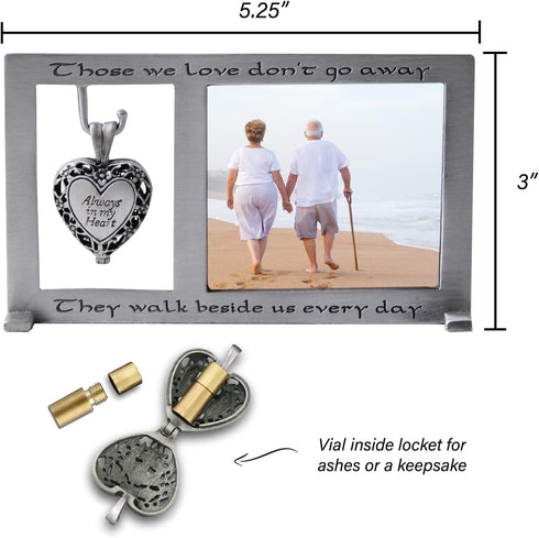 Those We Love Memorial Photo Frame with Vial for Ashes, Funeral Gift for Loss of Loved One, 2.5-inch by 2.25-inch
