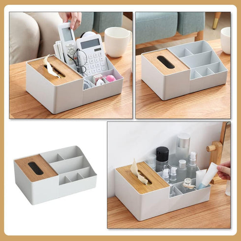 Cabilock Multifunction Hair Tool Organizer Box, Light Grey Desktop Storage for Home and Office Supplies