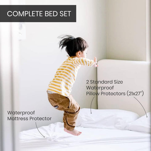 Everlasting Comfort King Mattress Protector, Waterproof with 2 Pillow Protectors Included, Hypoallergenic, Deep Pocket