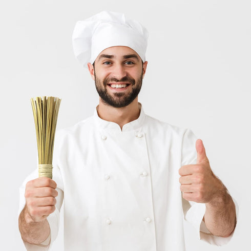 4 Pack 12 Inches Bamboo Wok Brush Cleaning Whisk, Kitchen Scrub Brush and Pot Scraper for Cooking Utensils