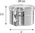 OGGI Stainless Steel Kitchen Canister, 26 fl oz, Airtight Clamp Lid, Clear See-Thru Top, Ideal for Kitchen Storage