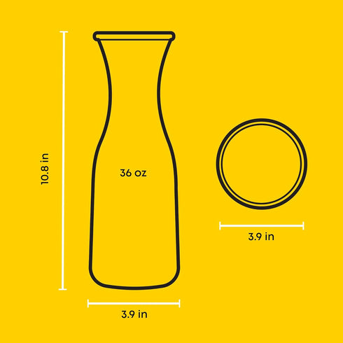 Set 3 1 JoyJolt Glass Carafe with Lid, of Liter Glass Pitcher for Mimosa Bar, Water, Iced Tea, Juice, Wine, Lemonade