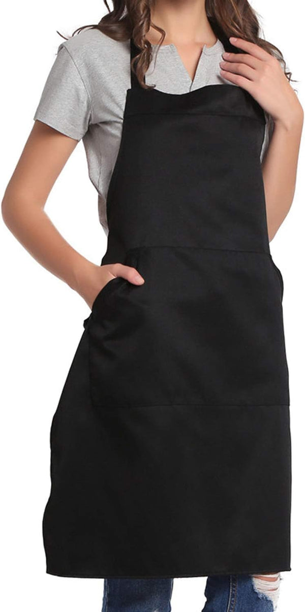 BIGHAS Adjustable Bib Apron with Long Ties, 18 Colors Chef Kitchen Cooking