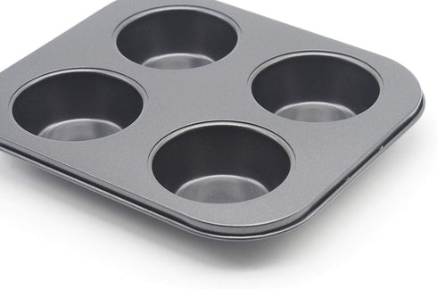 4 Cup Muffin Pan, 2 Pcs, 8.5 X 7.48 Inch, Air Fryer Small Oven Cupcake Baking Pan, Non-Stick Bakeware