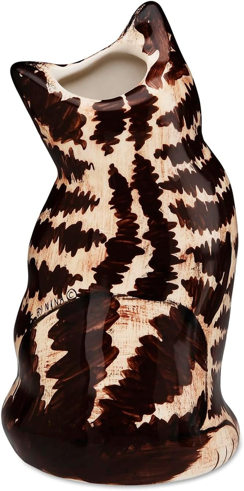 Pavilion Gift Company Small Brown Tabby Vase, 8-1/2-Inch Tall - Rescue Me Now