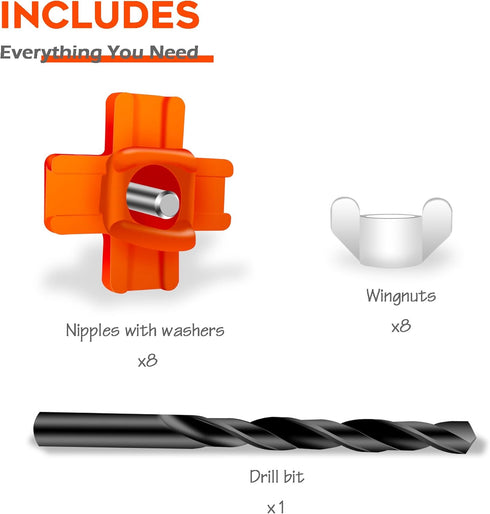Eggluuz 16 Pack Chicken Waterer Nipple Horizontal Side Mount Automatic Nipples Drinker for Chickens