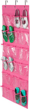 WZYuan 24-Pocket Over The Door Shoe Organizer (Pink)