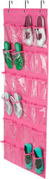 WZYuan 24-Pocket Over The Door Shoe Organizer (Pink)