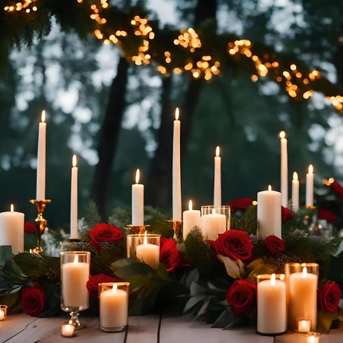 Calm Life Set 7 10 Inch of Unscented White Taper Candles, Dripless Tall Skinny Candlesticks for Home Party Table