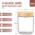 16 Oz 4 Pack DRKIO Overnight Oats Containers with Bamboo Lids - Glass Storage Jars with Airtight Lids Wide Mouth Mason