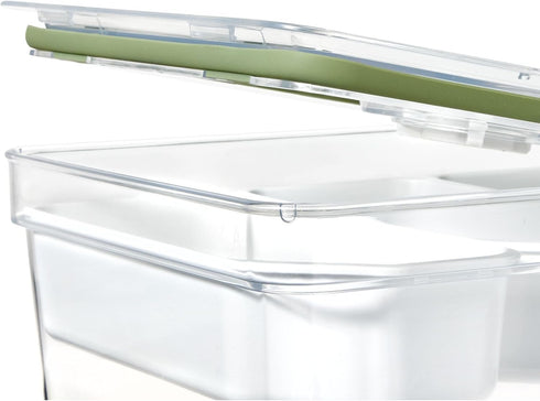 IDESIGN Large Tall Clear Produce Storage Bin with 3 Movable Dividers, The Fresh Collection – 7.85” L x 10.5” W