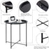 4 Garden you End Table Metal Side Table Black Round Folding Tray Cyan Sofa Small Accent Fold-able Table, Round End