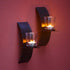 Sziqiqi Wall Candle Sconces for Decorations, Black Metallic Wall Mounted Candle Sconces for Room, Hallway, Entryway