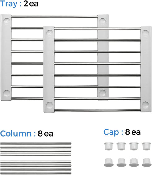 Set 2 Counter 9.8 7.8 6.1 carrotez Cabinet Organizer Shelf, of Stackable Kitchen Shelves, Kitchen Cabinet Organizers