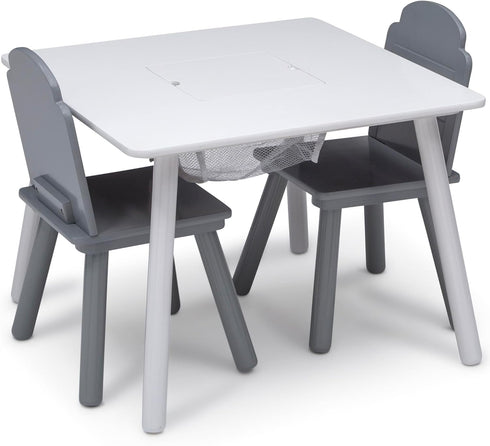 Set Delta Children Finn Table and Chair with Storage, White/Grey
