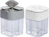 2 Pack 4 in 1 Transparent Spice Container, Salt and Pepper Shaker with Filter Lumps for Home, Restaurant, Camping