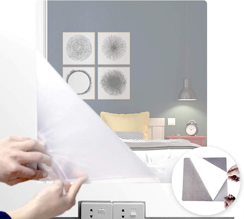 iCAGY Self Adhesive Acrylic Mirror Sheet, 12x12 inch Square Non Glass Sticky Tile, Thickness 0.08in (2mm) for Home Decor