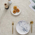 60 Inch, meioro Linen Round Tablecloth, Fabric Circle Table Cloth with Tassels, Washable Wrinkle Free Table Cover Boho