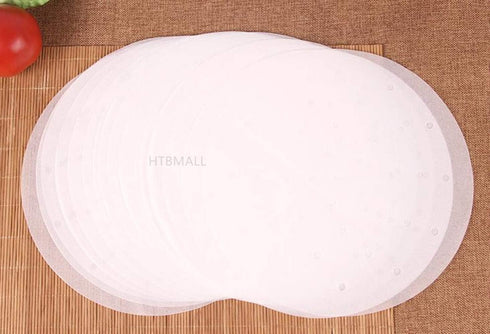 200pcs Air Fryer Liners, 10 inches Bamboo Steamer Liners, Premium Perforated Parchment Steaming Papers for Air Fryers