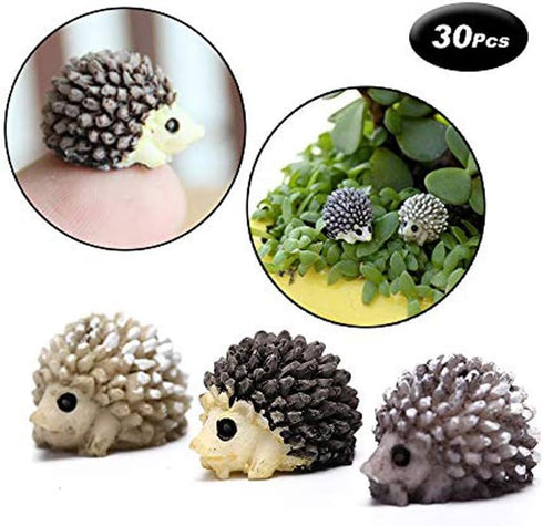 X Hot Popcorn 30 Pcs Mini Hedgehog Figurines - Miniature Moss Landscape DIY Garden Decor