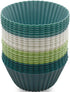 24 Pack Silicone Baking Cups, Reusable Non-Stick Muffin Liners in Standard Size for Baking (4 Colors).