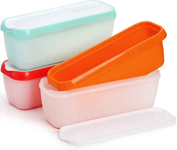 Peohud 3 Pack Ice Cream Containers, 1.5 Quarts Ice Cream Tubs with