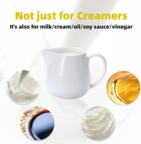 ONTUBE 11 oz Cream White Ceramics Creamer Pitcher