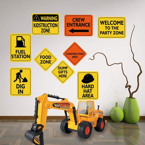WERNNSAI Construction Party Decorations - 12 PCS Birthday Party Supplies for Boys Kids Truck Birthday Cutouts