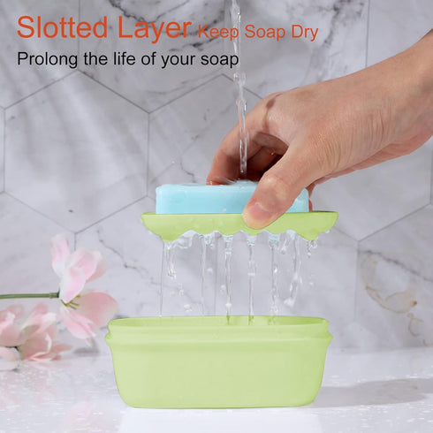 4 Pack Quatish Travel Soap Case Leakproof, Portable Travel Bar Soap Holder Container with Lid for Camping, Gym