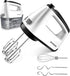 SHARDOR Hand Mixer Electric, 6 Speed & Turbo Handheld Mixer with 5 Stainless Steel Accessories, Snap-On Storage Case