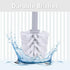 Set, (1 Pack) Superio Ribbed Collection - Decorative Plastic Toilet Bowl Brush and Holder White Smoke Cleaner Scrubber