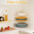 Countertop Acrylic Plate Organizer for Cabinet Kitchen Corner Clear Cabinet Organizer for Paper Plate and Bowl Dishes