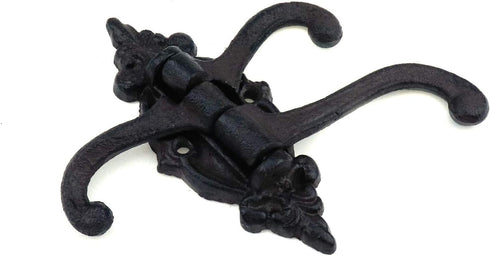 MY MIRONEY Cast Iron Swivel Wall Hook - 3-in-1 Vintage Coat Hook, Heavy Duty Triple Swivel Hook Pack of 3