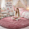 Blush Round Rug 6Ft for Bedroom, Fluffy Fuzzy Plush Circle Area Rugs
