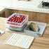 Food Storage Bin Vegetable Organizer with Lid, Clear Fridge Crisper to Keep Food Fresh, BPA Free Kitchen Organizer