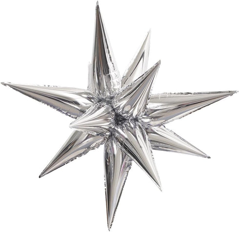Jumbo Foil 12 Point Silver Star Balloons by Unique Industries
