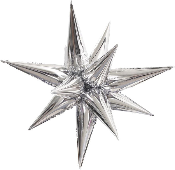 Jumbo Foil 12 Point Silver Star Balloons by Unique Industries