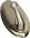 HIGH & MIGHTY Decorative Metal Hook, Easy Tool-Free Dry Wall Installation, Oval, Holds up to 25lb, Satin Nickel