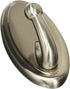 HIGH & MIGHTY Decorative Metal Hook, Easy Tool-Free Dry Wall Installation, Oval, Holds up to 25lb, Satin Nickel