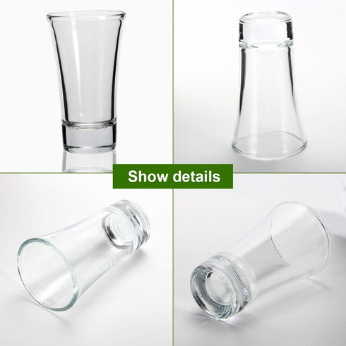 YULEER Shot Glasses - 2oz Clear Heavy Base Shot Glass Set, 12 Pack Shooter Glass for Spirits & Liquors