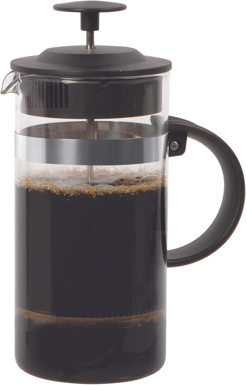 OGGI French Press Coffee Maker (12 fl oz) - 3 Cup / 350 ml Capacity, Stainless Steel Lid & Plunger, Black