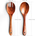 Salad Servers,Wooden Salad Tongs,10.2in Serving Utensils Set,Acacia Salad Spoon and Fork Set Long Handle Salad Server Set Wood Serving Utensils