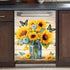 Generic Red Truck Magnet Dishwasher Front Door Covers, Spring Flower Kitchen Decor, Truck Dishwasher Panel Decal,