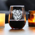 Australian Shepherd Face Stemless Wine Glass, Unique Dog Themed Decor, 17 Ounce Gift for Aussie Lovers